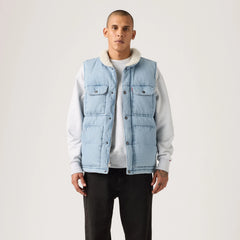 Utility Quilted Vest - Denim - Blue