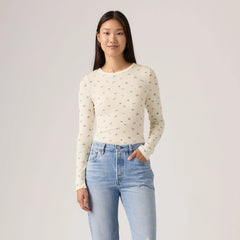 Levi's® Women's Hayes Long-Sleeve Tee - Egret Print - Multi-Color