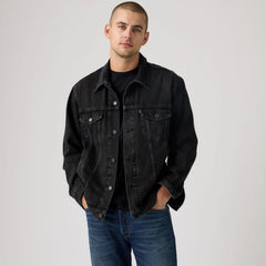 Relaxed Fit Trucker Jacket - At Midnight - Black