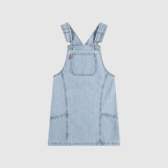 Denim Side Pocket Skirtall Little Girls 4-6 - Marin Babe - Light Wash