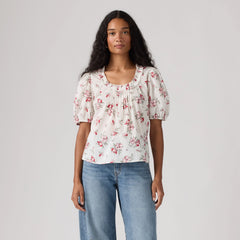 Reese Short-Sleeve Blouse - Blake Brushstroke Fl - Multi-Color