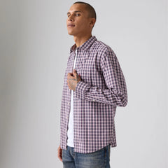 Sunset One Pocket Standard Fit Poplin Shirt - Yahya Plaid Dress Blues Poplin - Multi-Color