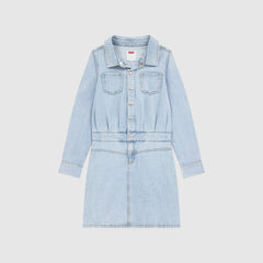 Long Sleeve Western Dress Big Girls 7-16 - This and That - Light Blue