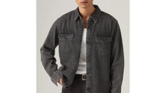 Relaxed Fit Western Shirt - Night Shadow Black Wash - Black