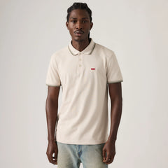 Housemark Polo Shirt - Wood Tipping Stripe - White