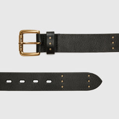 Maddox Studded Belt - Caviar - Black