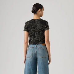 Graphic Logo Essential Sporty Tee - Zine Cowboy Grid Aop - Black