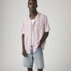 Classic Camp Shirt - Silas Stripe Bossa Nova Red - Red