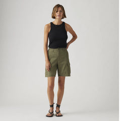 Baggy Cargo Women's Shorts - Army Green