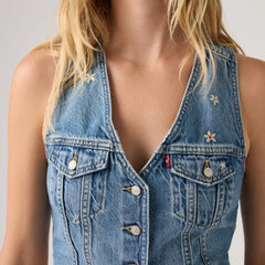 Racer Vest - Bee In The Bonnet Ve - Medium Wash