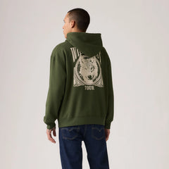 Relaxed Graphic Hoodie Sweatshirt - Wild West Tour Duffel Bag - Green
