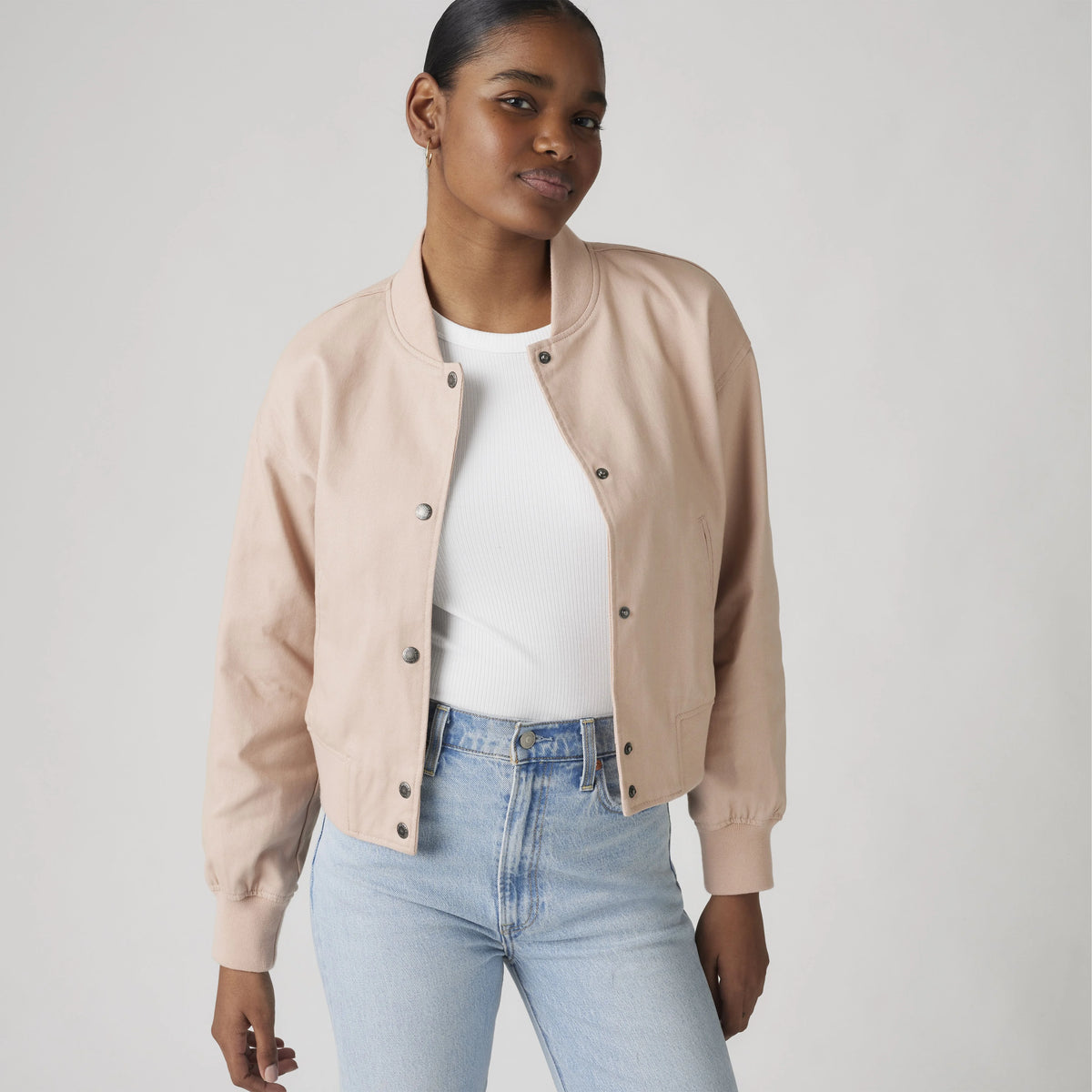 Varsity Bomber Jacket - Black