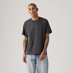 Relaxed Fit Short-Sleeve Graphic T-Shirt - Bolster Logo Phantom - Black
