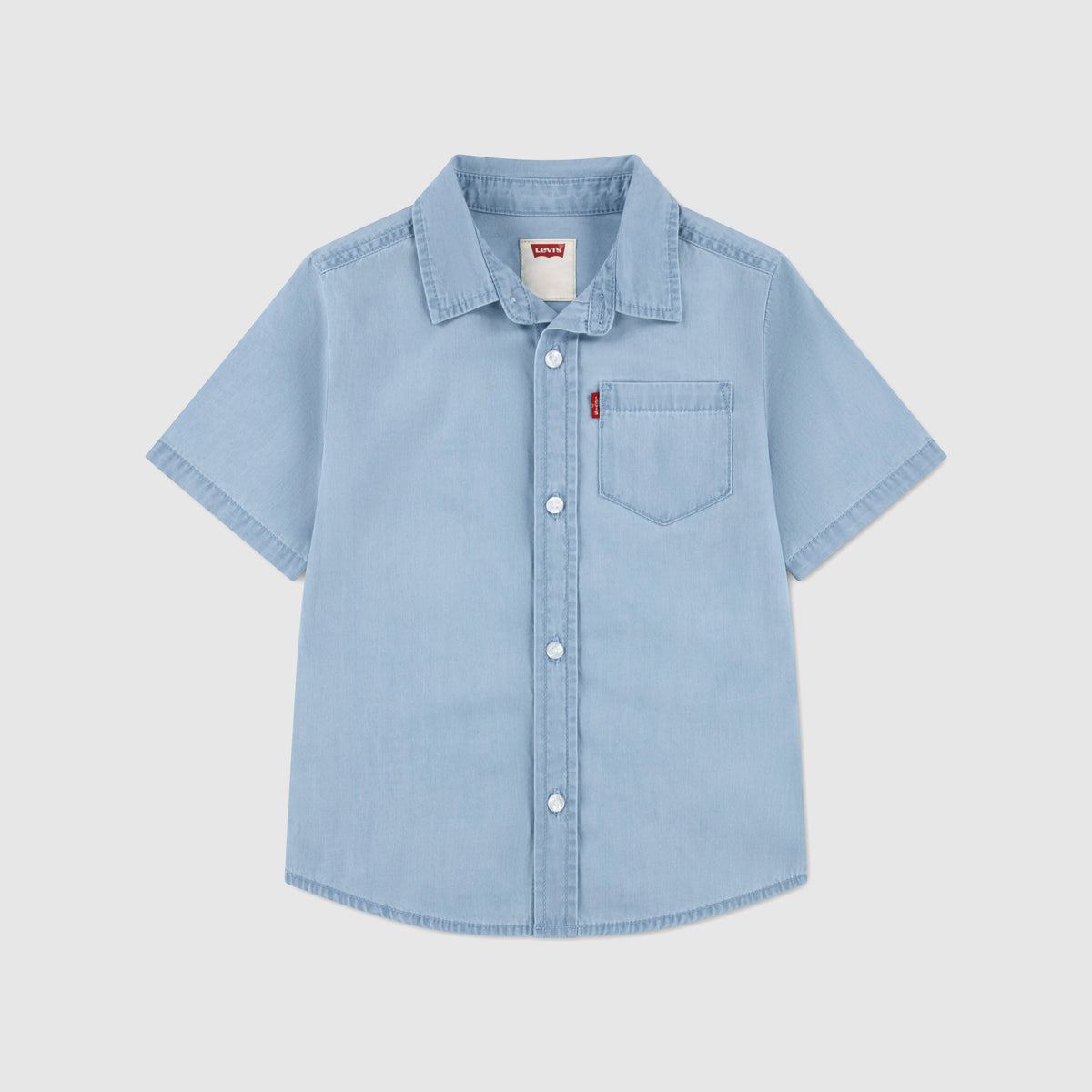 Short Sleeve Woven Shirt Toddler 2T-4T - Avalon - Light Wash