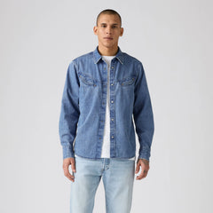 Smiley Western Shirt - Just A Smile Medium Indigo - Medium Wash