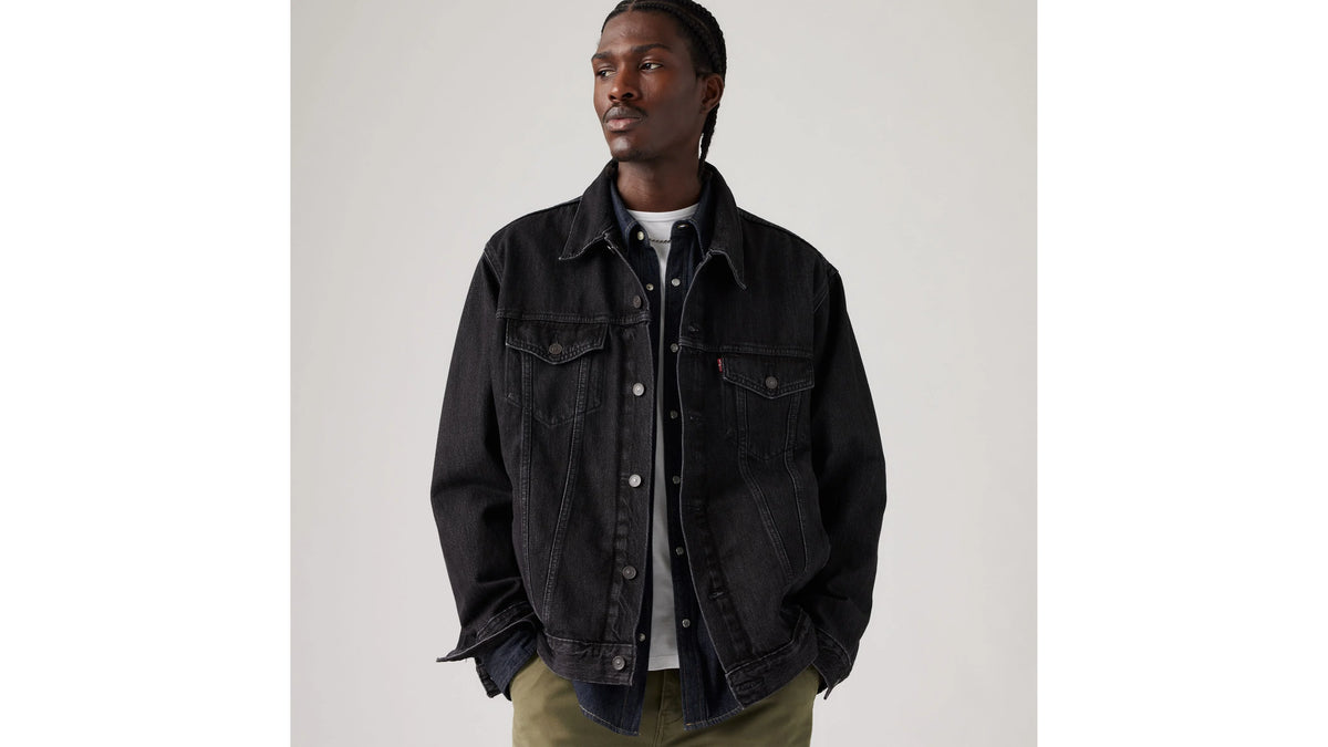 Relaxed Fit Trucker Jacket - Superior - Black