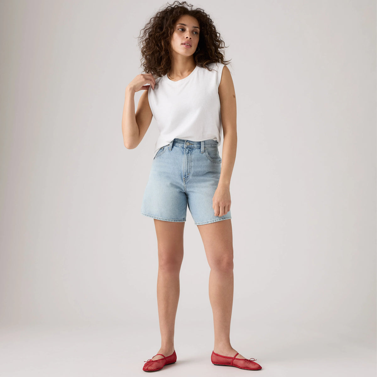 High Rise Baggy Women's Shorts - Far and Wide - Medium Wash