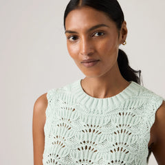 Hope Crochet Tank Top - Pale Blue - Blue