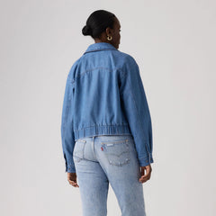 Western Blouson Bomber Jacket - Medium Wash - Medium Wash