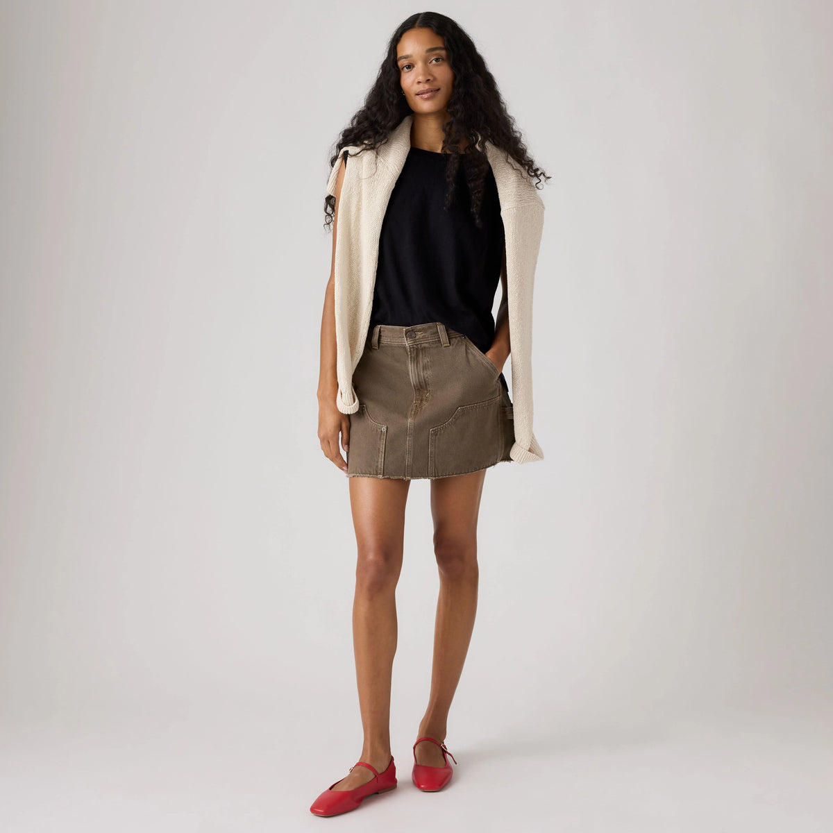 Icon Utility Skirt - Washed Canteen Gd - Brown