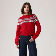 Lou Fairisle Crew - True Red - Multi-Color