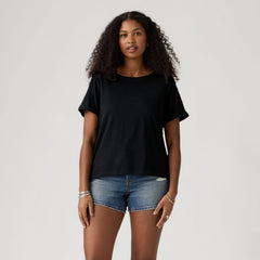 Julie Slub Short-Sleeve Tee - Anthracite Night - Black