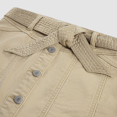 Buttoned Denim Skirt Big Girls 7-16 - Curds and Whey - Beige