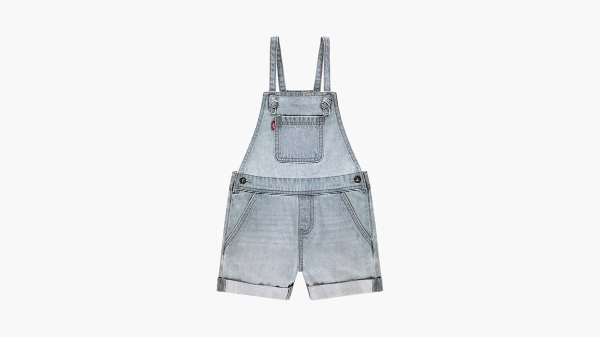Knot Stap Shortalls Little Girls 4-6 - Day Off - Light Wash