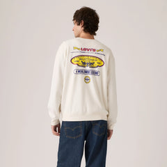 Relaxed Graphic Crewneck Sweatshirt - Worldwide Legend Utility Egret - White