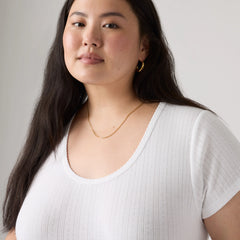 Sweetie Cap Sleeve Tee (Plus Size) - Bright White - White