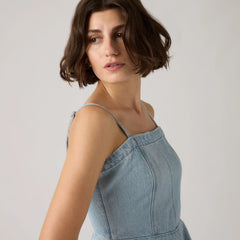 Anderson Flounce Lightweight Top - Face Value Flounce - Light Wash