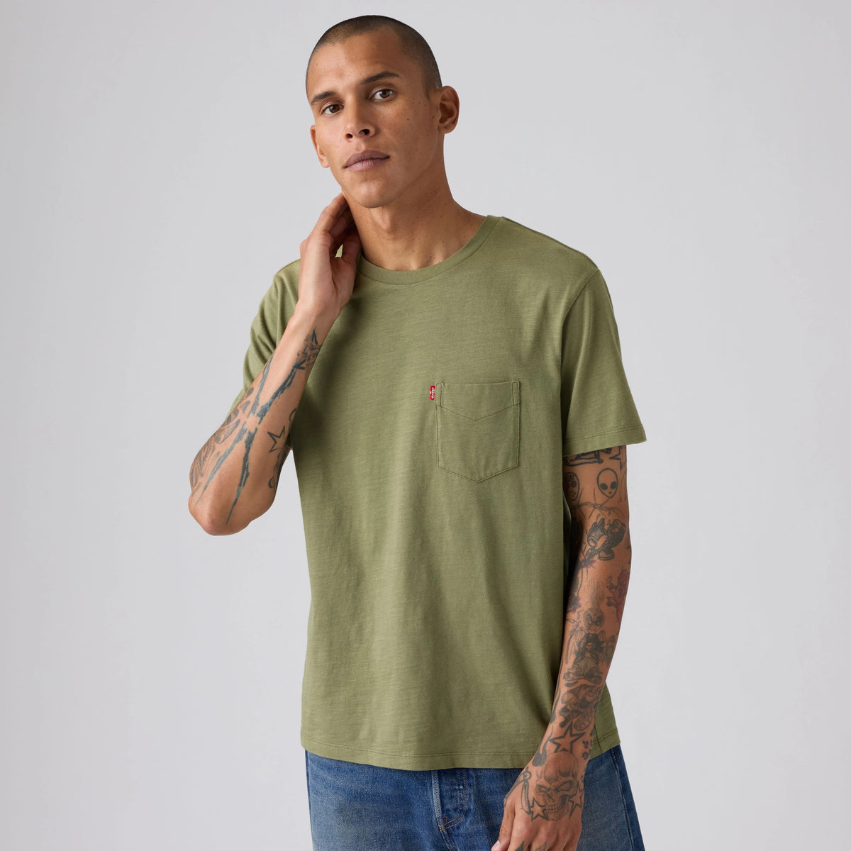Classic Pocket T-Shirt - Moss Olive - Green