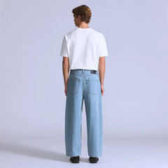 Wide Pleated Crop Men's Jeans - Moj Al Paso - Light Wash