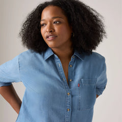 Darlene Shirt (Plus Size) - Take It Again - Medium Wash