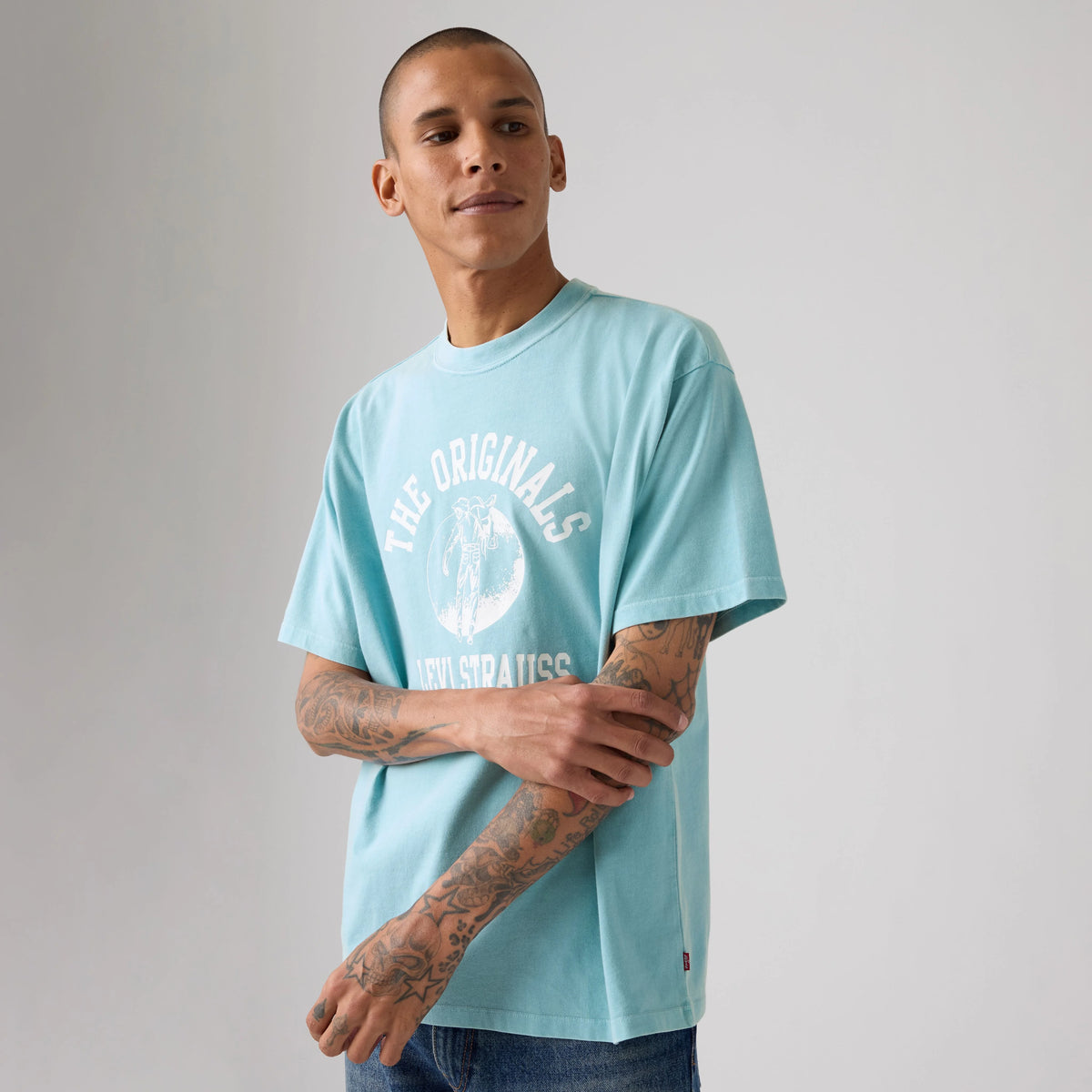 Relaxed Fit Vintage Graphic T-Shirt - The Originals Forget Me Not - Blue