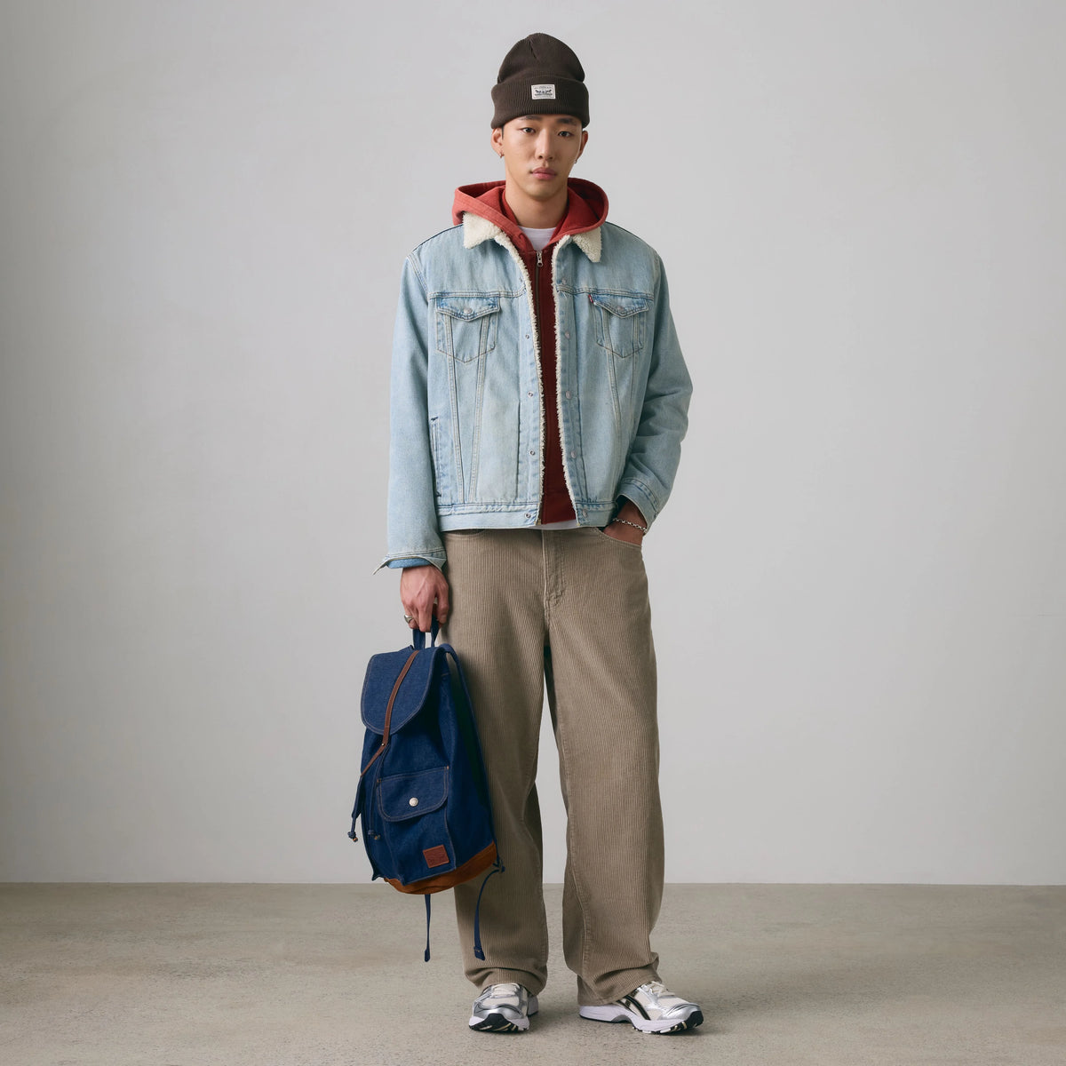 Type III Sherpa Trucker Jacket - Kentucky Blue Sherpa - Light Wash