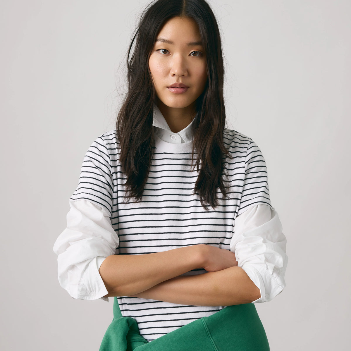 Favorite Short Sleeve Tee - Golf Course Stripe B - White