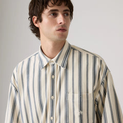 Short-Sleeve Dawson Shirt - Leigh Stripe Vintage Indigo - Blue