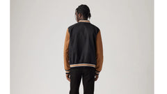 Lightweight Colorblock Varsity Jacket - Black and Brown - Multi-Color