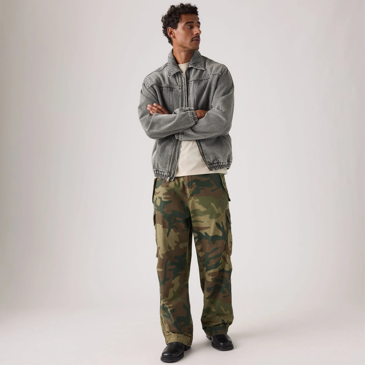 Baggy Field Cargo Men's Pants - Phalarope Camo Print - Green