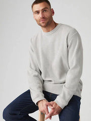 Long-Sleeve Relaxed Thermal Shirt - Light Mist Heather - Grey
