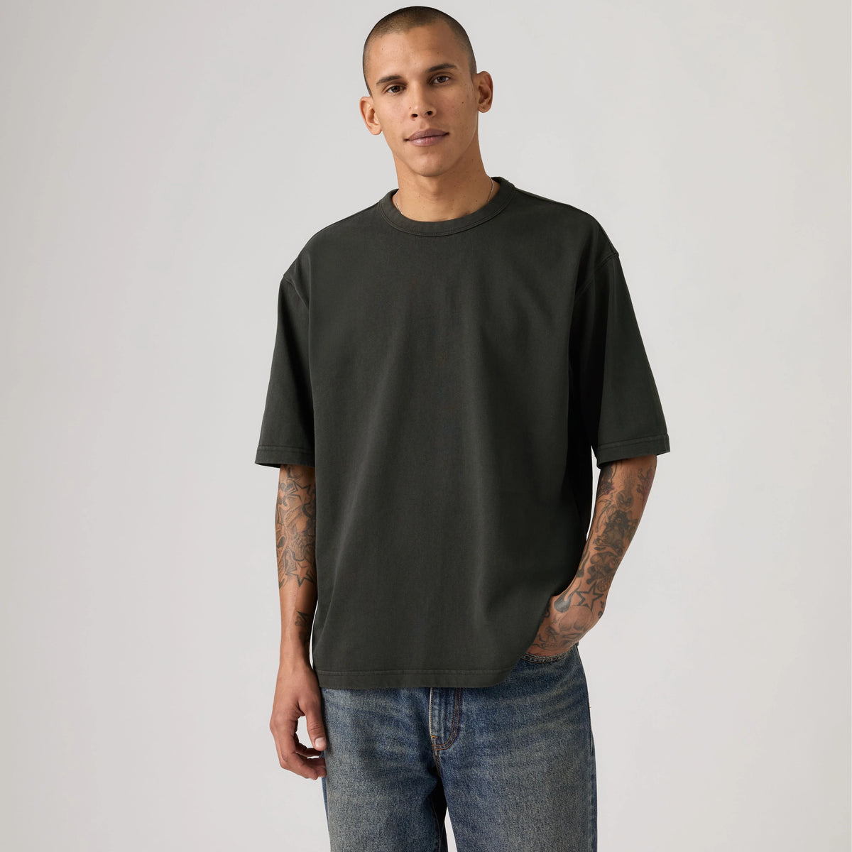 Heavyweight Loose Garment Dye T-Shirt - Garment Dye Jet Black - Black