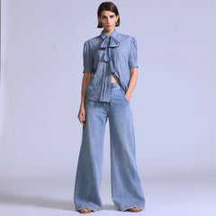 Women's Max Loose Jeans - Weekend Blues Made of Japan - Medium Wash