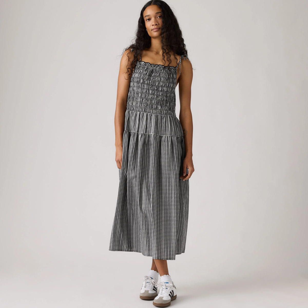 Monaco Midi Sundress - Springtime Dobby Gin - Black