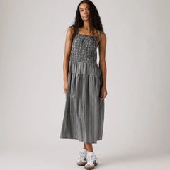 Monaco Midi Sundress - Springtime Dobby Gin - Black