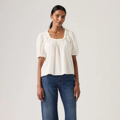 Reese Short-Sleeve Blouse - Tofu - White