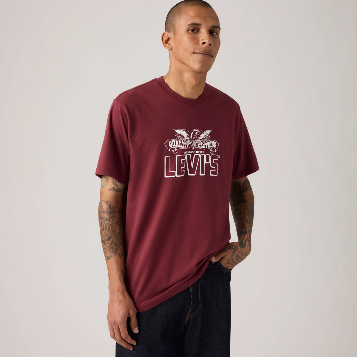 Relaxed Fit Short-Sleeve Graphic T-Shirt - Archival Cowboy Oxblood - Red