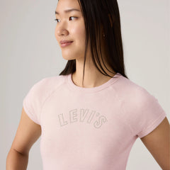 Graphic Riley Raglan T-Shirt - Pearl Embellished Le - Pink