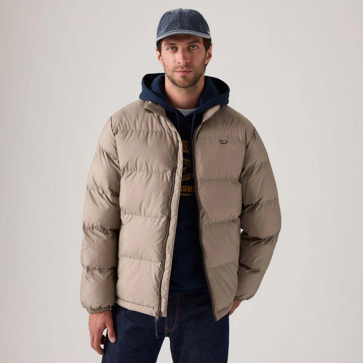 Piedmont Short Puffer Jacket - Fungi - White