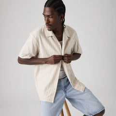 Camp Shirt - Flynt Stripe Pumice Stone - White